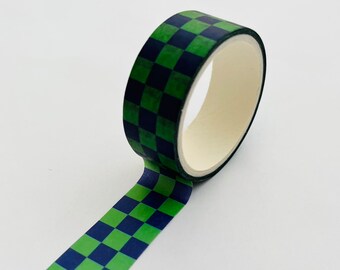 Blue/Green Checkered Washi Tape Roll