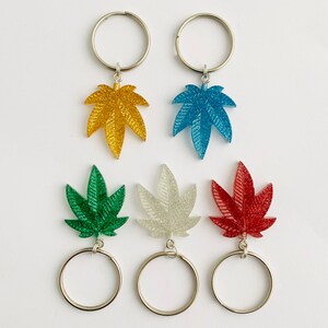 Pot Leaf Keychains / Holiday Glitter