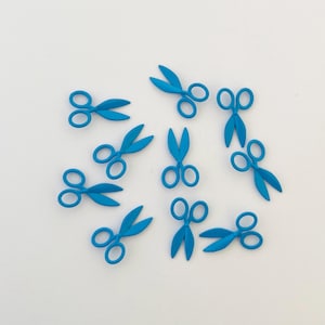 10pc Blue Scissor Charms Alloy 16x10mm