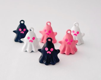 Cute Pink White & Black Ghost Charm Pendants