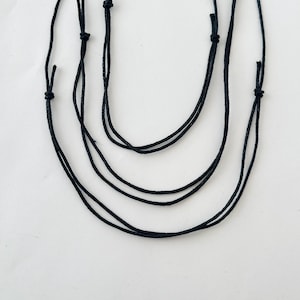 Black (Matte) 1mm Adjustable Cord Necklaces - 1/5/10 Qty Per Pack Options