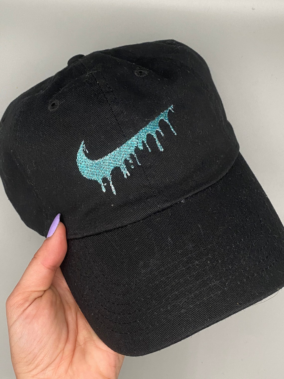 Nike Inspired Drip Swoosh Hat Dripping Swoosh Swoosh Hat Etsy
