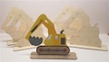 Craft linen painting set 03 - excavator vehicles - 5 pieces of wood
