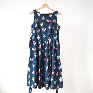 Cath Kidston Hen Print Dress Chicken Retro Party Funny Cute Boho Hippie Arty Colorful Summer Uk 8 XS S p23 Etsy UK