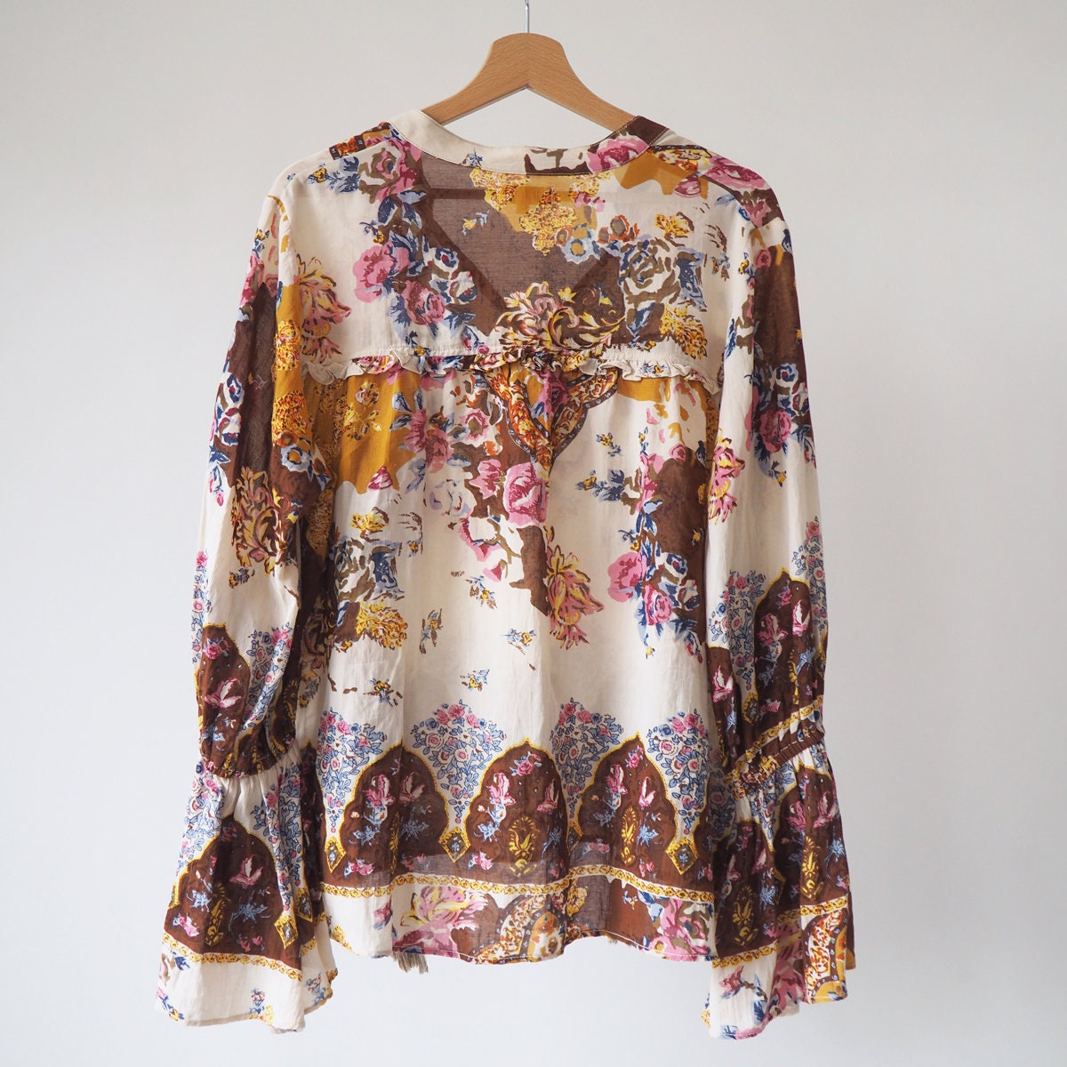 By Timo Norway Floral Print Blouse Shirt Retro Hippie Boho - Etsy