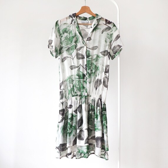 Ganni Gardena Georgette floral print tunic dress … - image 1