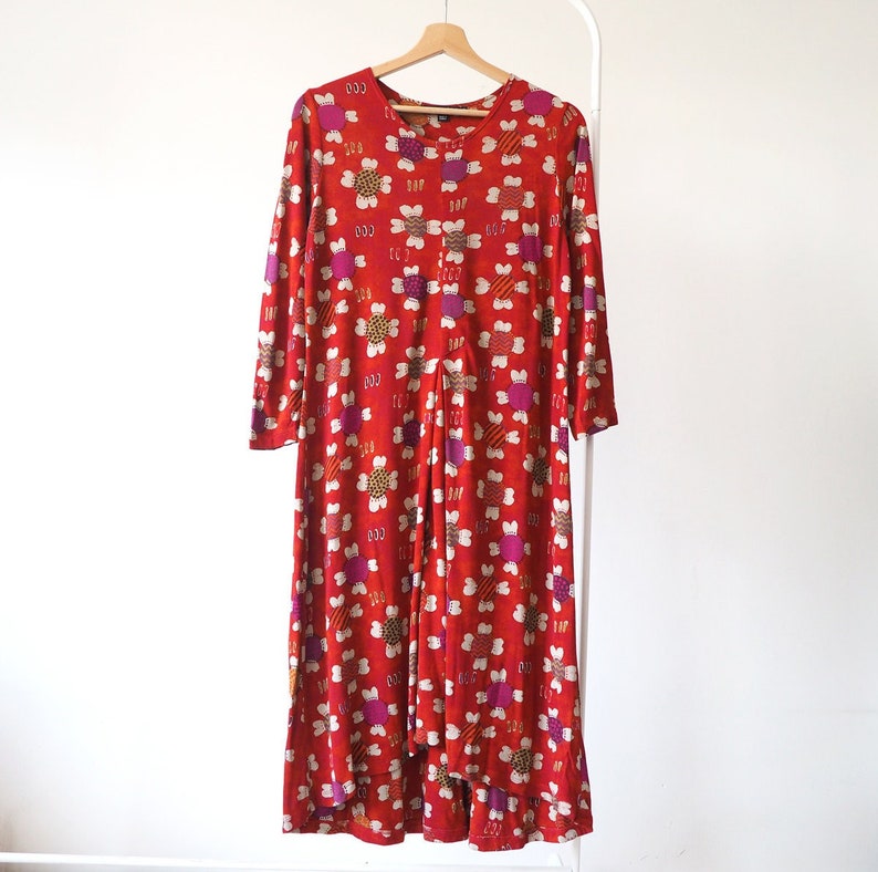 Gudrun Sjoden Floral Print Natural Dress Tunic Boho Hippie - Etsy