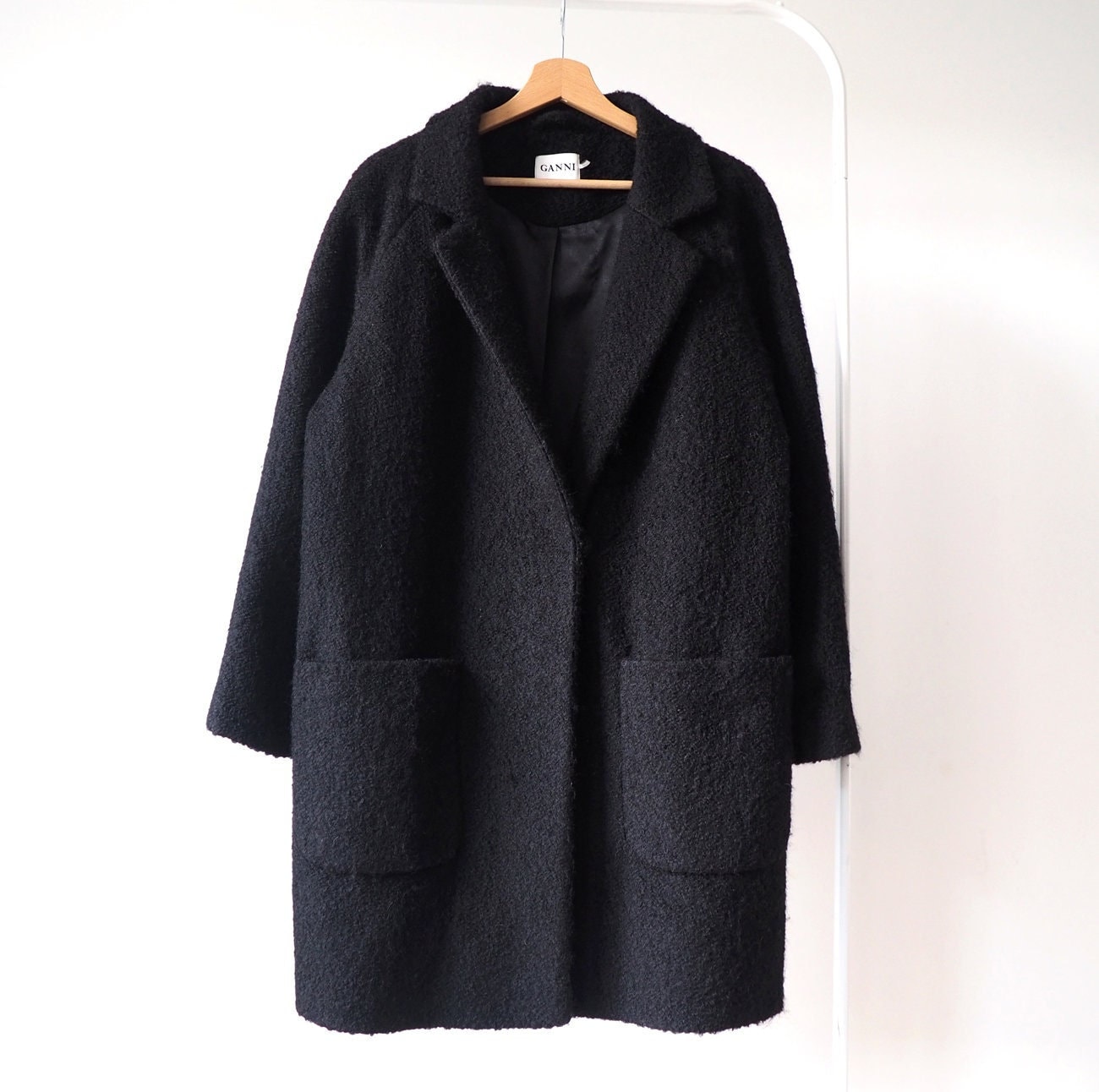 Ganni Washington wool blend coat natural elegant classic hygge scandinavian designer L p1