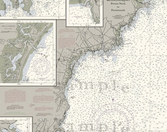 Kennebunkport, Me Nautical Chart Art