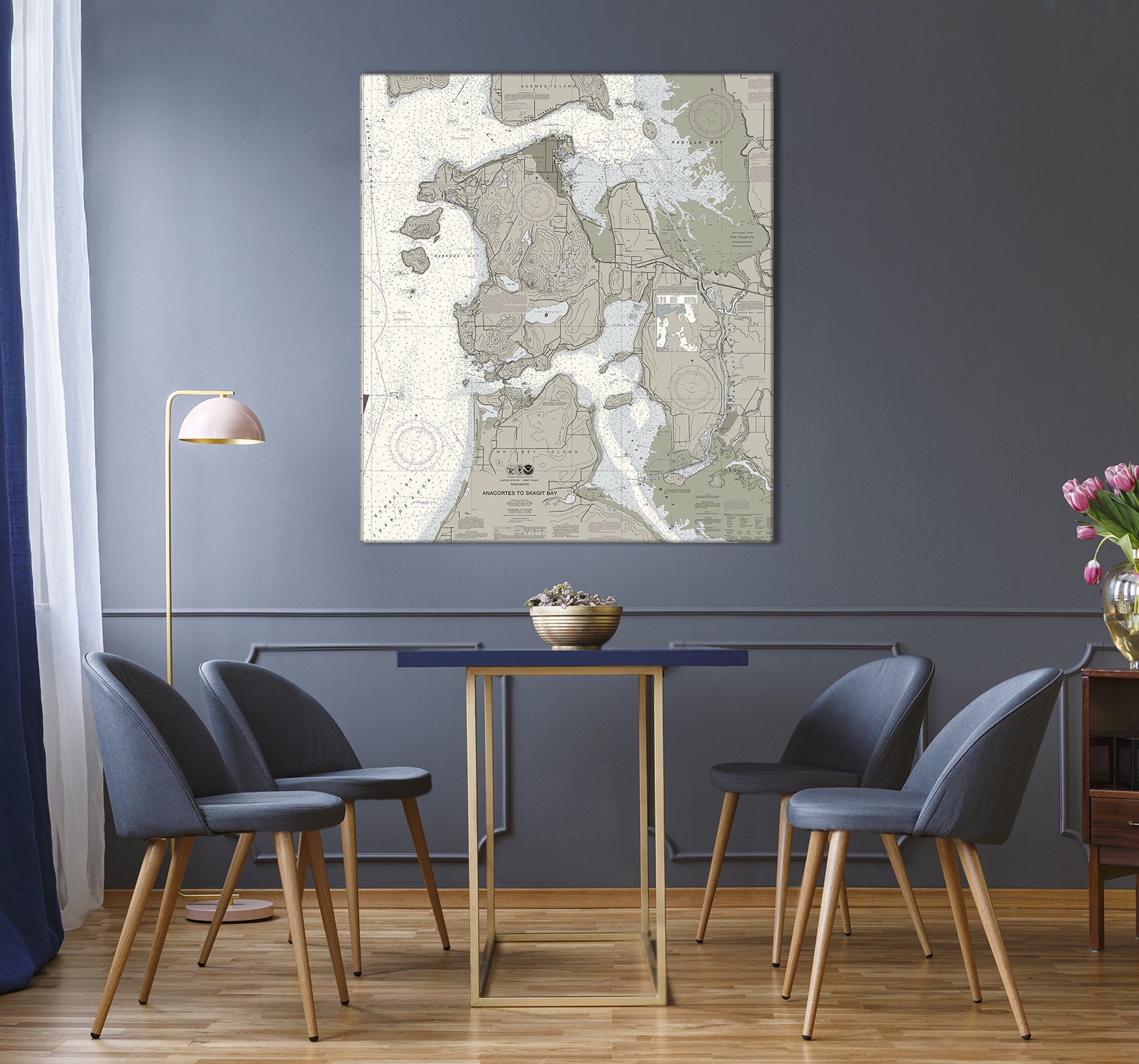 Anacortes to Skagit Bay Nautical Chart Padilla Bay Etsy