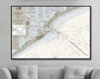 Approaches to Galveston Bay Nautical Chart