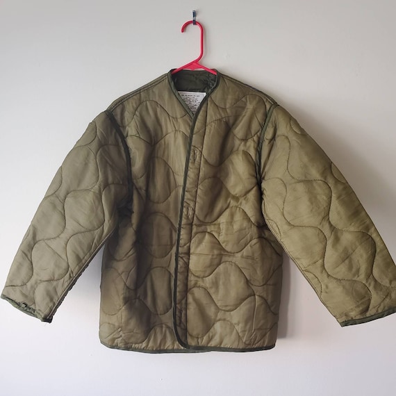 Green Army Quilted Liner Jacket Upcycled & Unworn