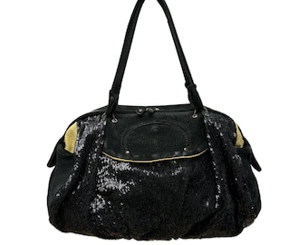 Italian Suede and Sequin Shoulder Bag