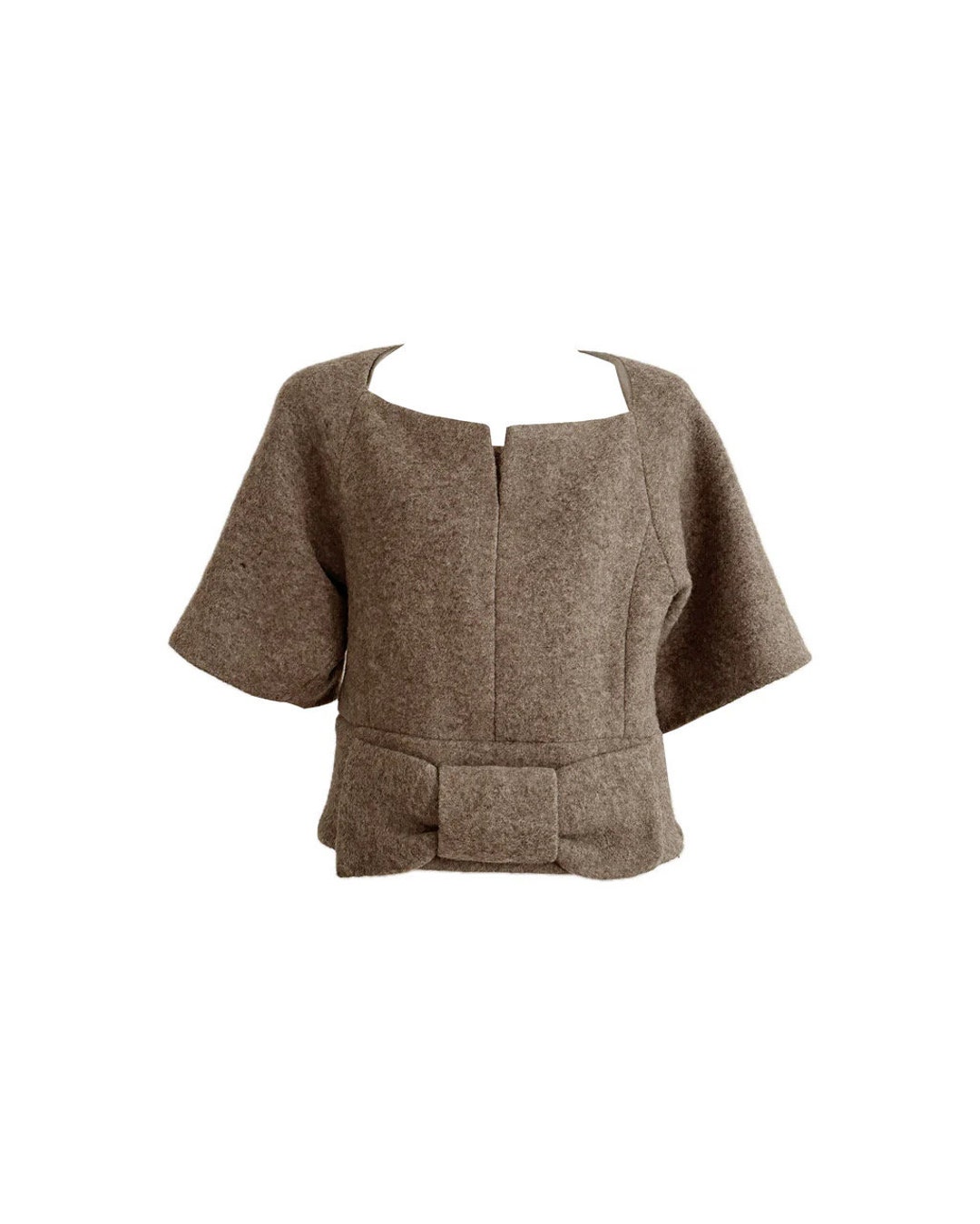 Ameri VINTAGE - SEAM SLEEVE WOOL TOP グレー オールドホームステッダー Olde Homesteader Interknit Rib