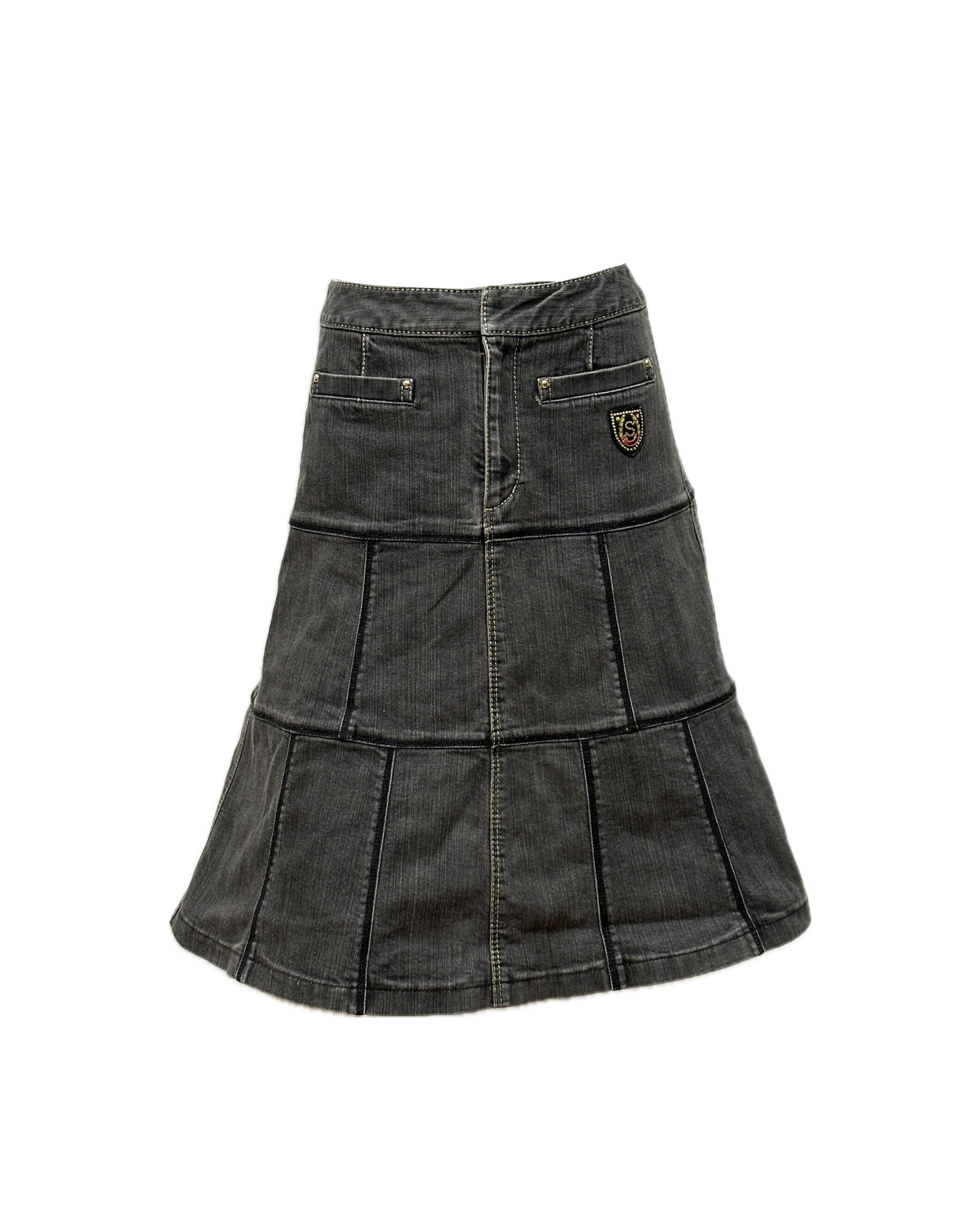 Jupe Plissée En Soie Noire Et Beige Sonia Rykiel - Taille 36/38 - Occasion Très Bon état