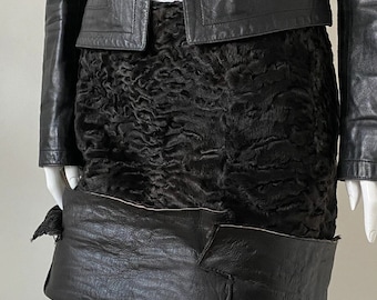 PRADA AH1999 Jupe en agneau de Perse S/M