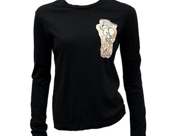 PRADA-top met engelappliqué S