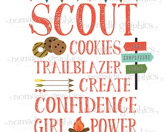 Girl Scout PNG Sublimation Design Digital Download camiseta diseño temporada de galletas