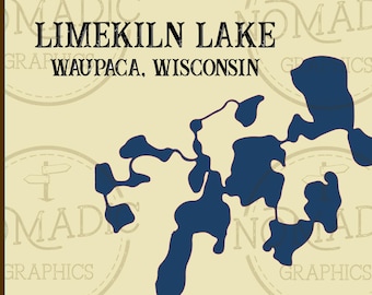 Archivo digital SVG enmarcado de Lime Kiln Lake, Wisconsin.