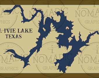 O.H. Ivie Lake Texas. Archivo láser enmarcado en formato SVG (descarga digital).