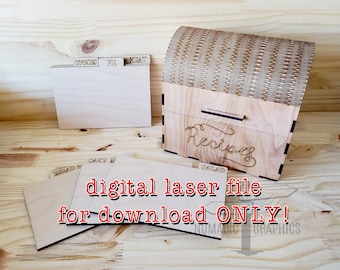 Caja de recetas lista para láser, archivo SVG, descarga digital: ¡NO se enviará ningún producto físico por correo!