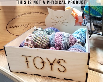 Cat Toy Box Laser SVG File Digital Descargar - ¡Ningún producto físico será enviado por correo!