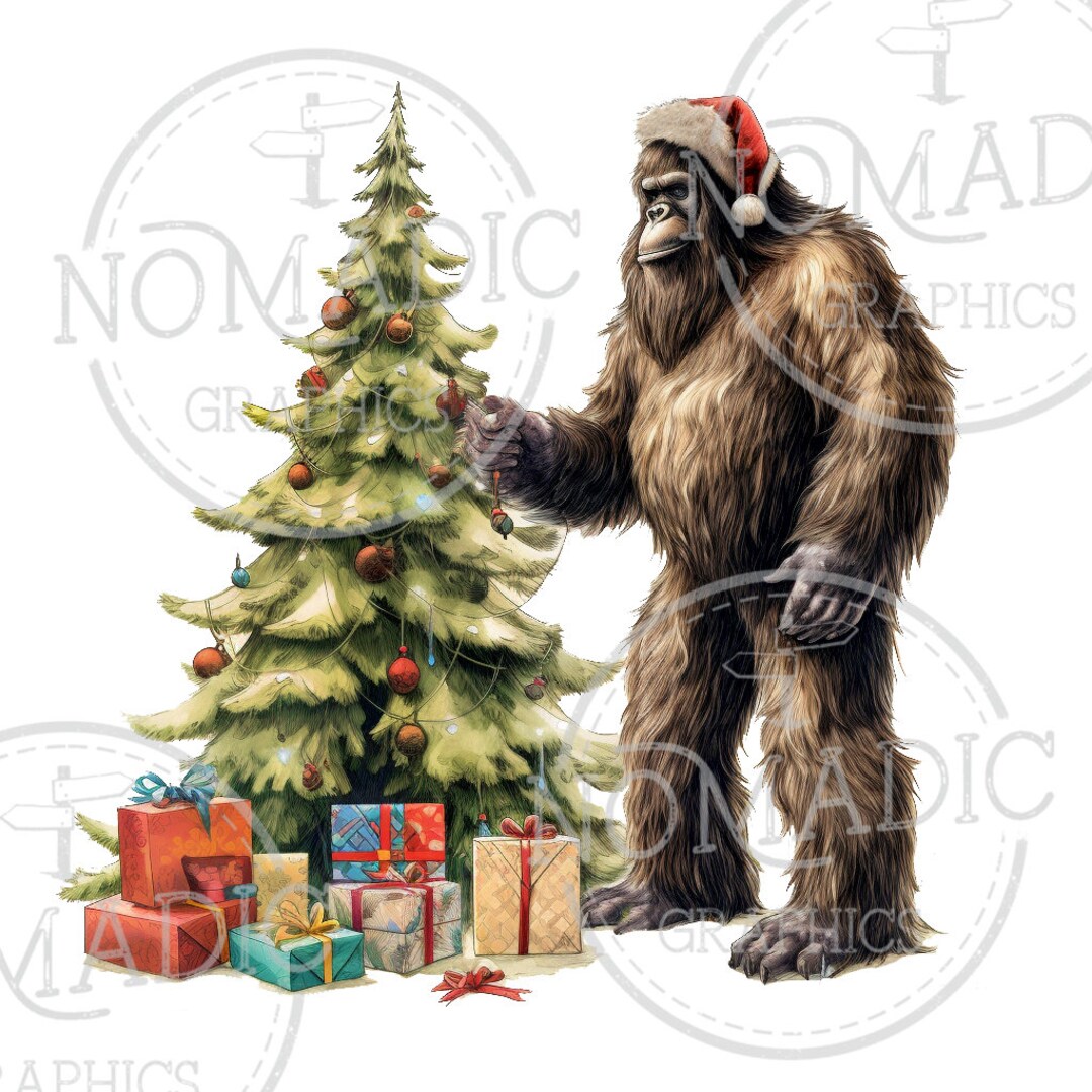 Bigfoot Christmas Tree, Sasquatch, Skunkape, Yeti PNG Sublimation