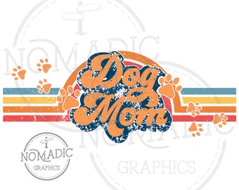 Retro Dog Mom png y pdf Sublimación, dtf, dtg diseño descarga digital