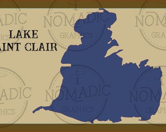 Archivo digital SVG enmarcado de Lake Saint Claire, Michigan (descarga gratuita)