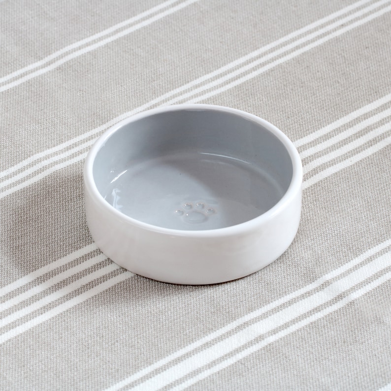 Cat Bowl Ceramic Cat Bowl Set Handmade White Bowls Food and Etsy