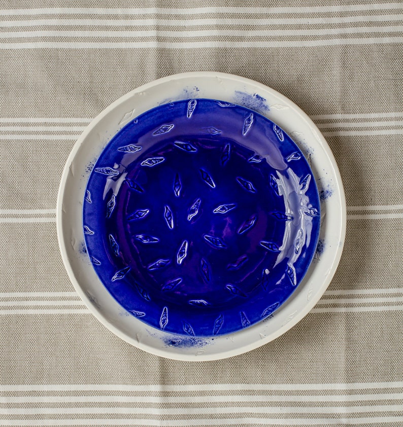 Ceramic Serving Set of 2 Dinnerware Set Pottery Large Etsy