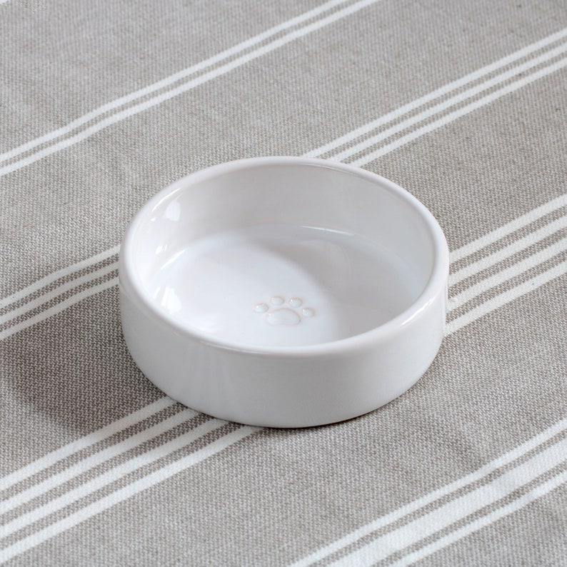 Cat Bowl Ceramic Cat Bowl Set Handmade White Bowls Food and Etsy