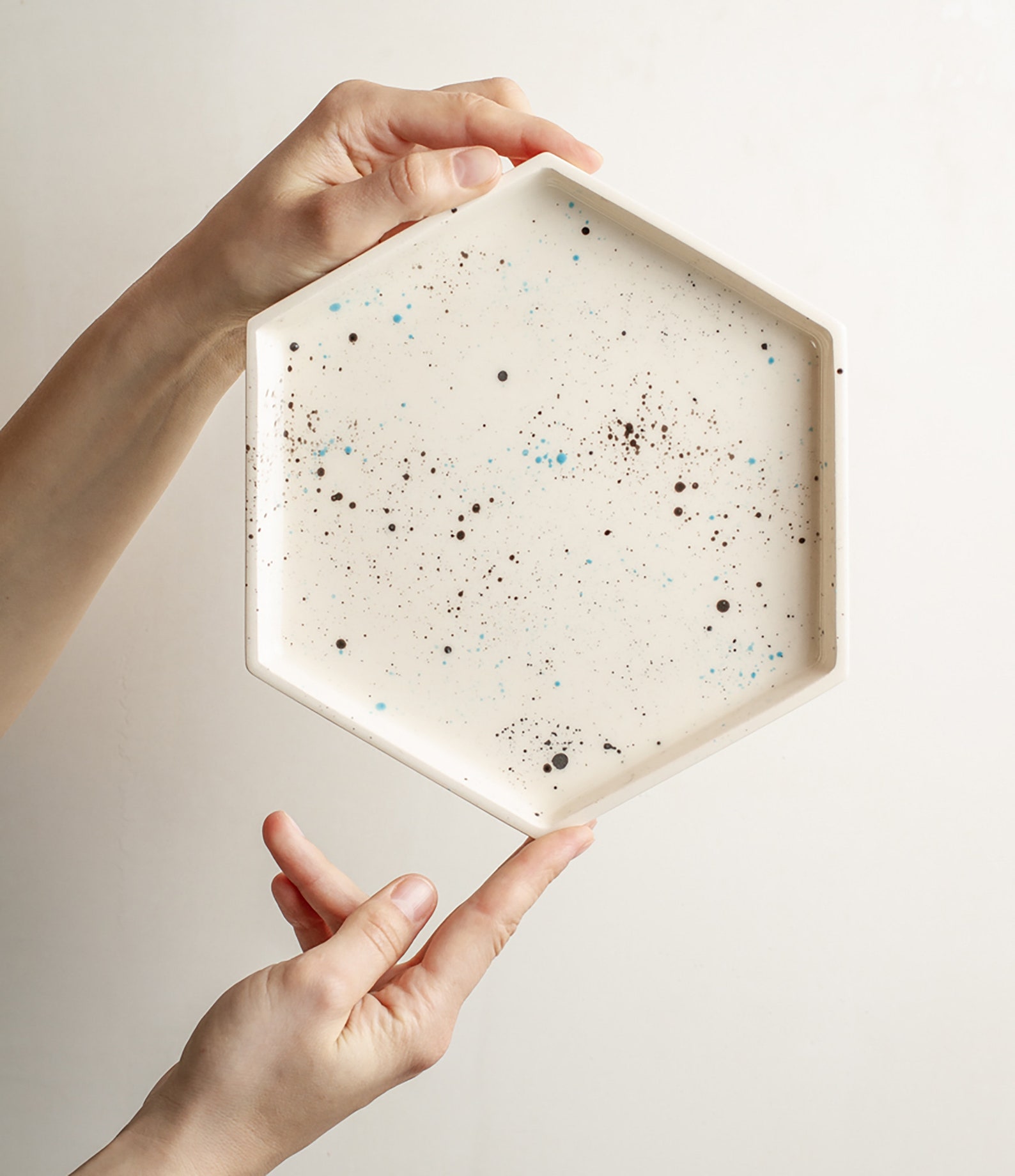 Ceramic plate Geometric shape plate White pottery plate Etsy