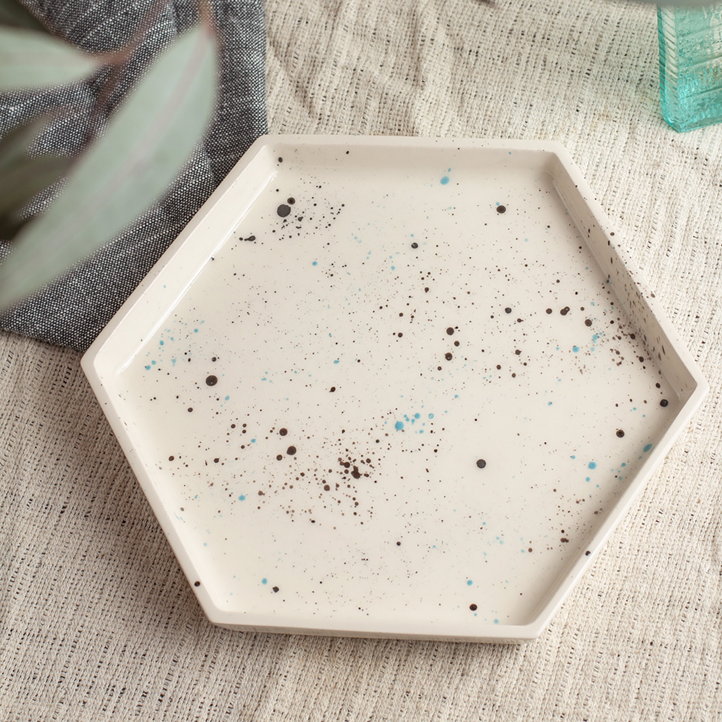 Ceramic plate Geometric shape plate White pottery plate Etsy