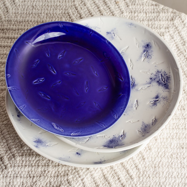 Ceramic Serving Set of 2 Dinnerware Set Pottery Large Etsy