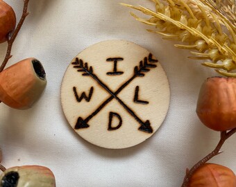 Wild Arrow Wooden Magnet, Nature Decor (1in)