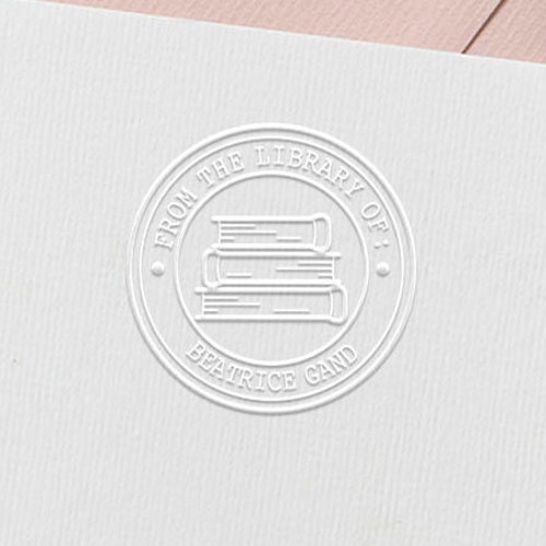 Custom Library Embosser Stamp Personalized Book Embossing Etsy