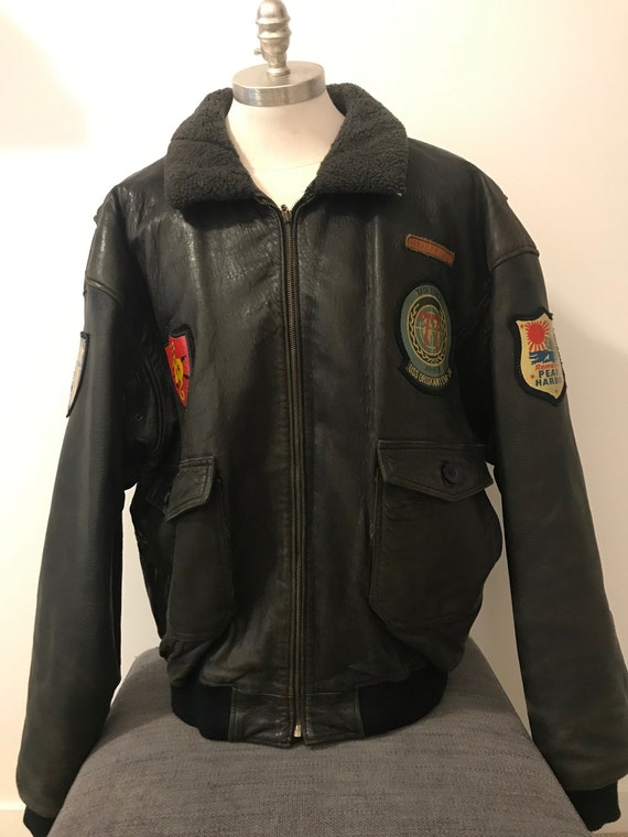 Avirex Limited A2 Style Leather Bomber Jacket Men… - image 1