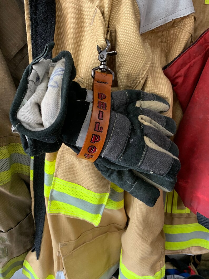 Firefighter Leather Glove Strap / Holder Custom/Personalized Etsy