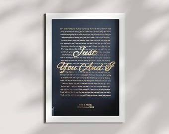 Custom Foil Song Lyrics Print: Personalized Music Poster Art