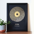 A4 Custom Metallic Foil Song Lyrics Art, Personalised Copper Silver Gold or Rose Gold Foil Lyric Print, Favourite Record Print, Music Poster