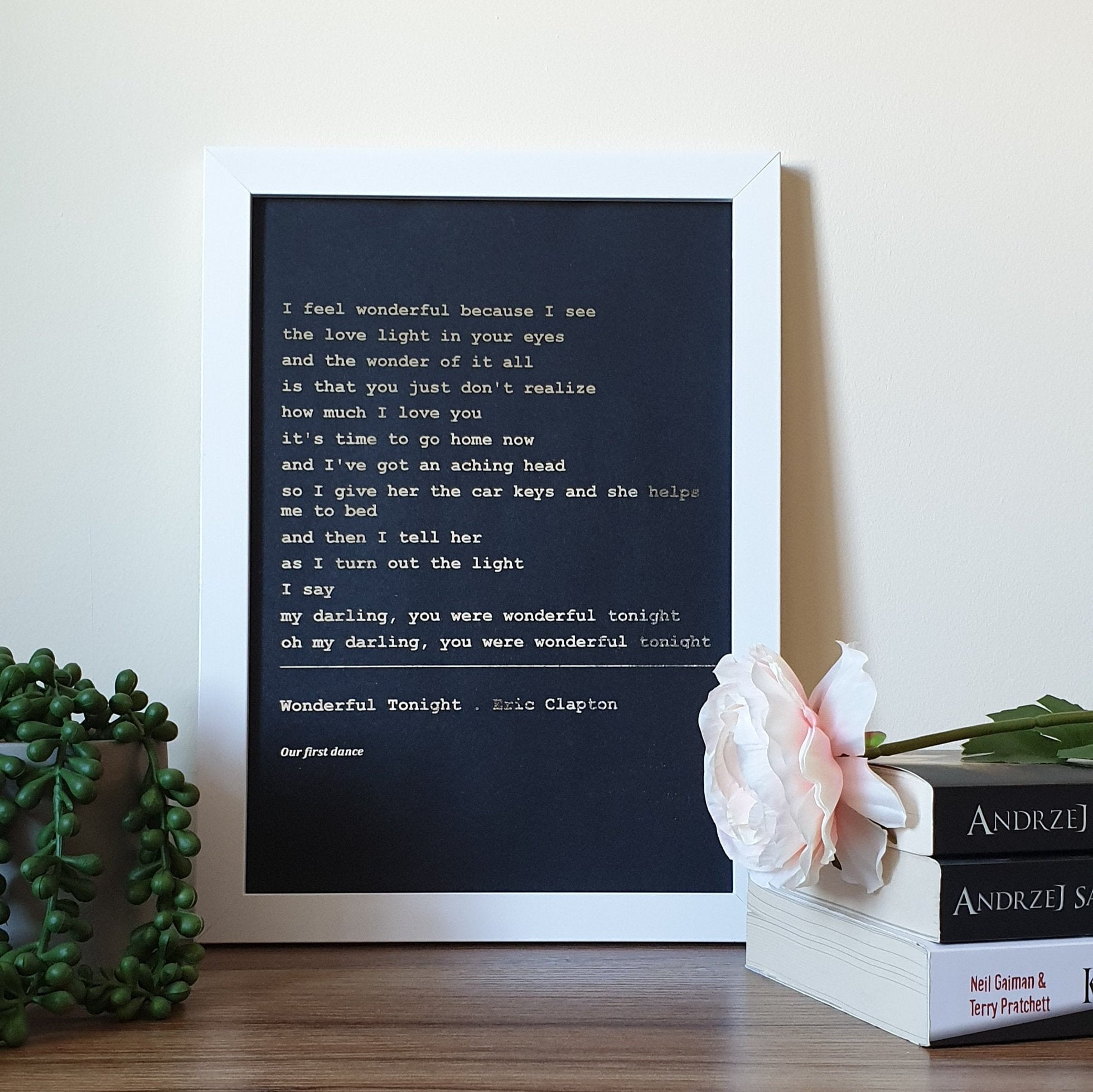 A4 Metallic Foil Song Lyrics Wall Art Personalised Print with Etsy