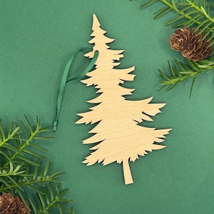 Wood Pine Tree Christmas Ornament