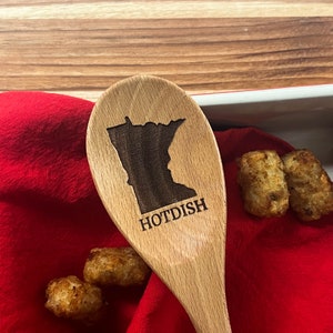 Minnesota Engraved HotDish Wood Spoon