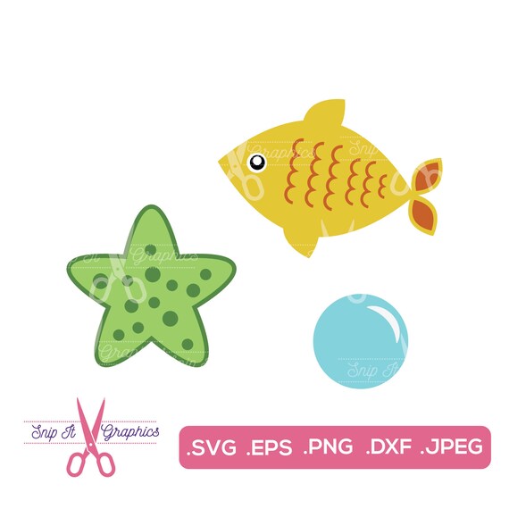 Download Underwater Swim For Scrapbook Or Cardmaking Svg Fish Starfish Etsy