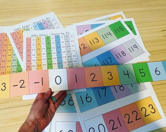 100's Chart and Expandable Number Line, Number Track