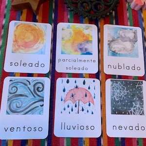 Spanish Weather Words Cards