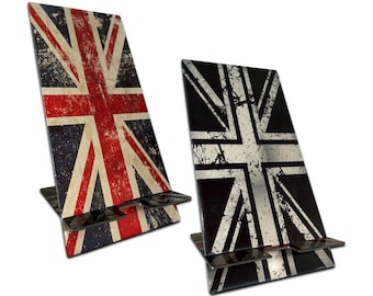 British Flag Phone Stand: Urband London Stainless Steel Desk Decor
