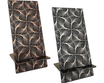 Urband London Stainless Steel Smartphone Stand: Double-Sided Art Deco Design
