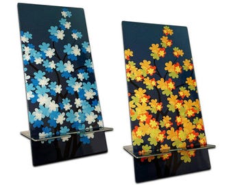 Floral Stainless Steel Smartphone Stand: Urband London Double-Sided Design
